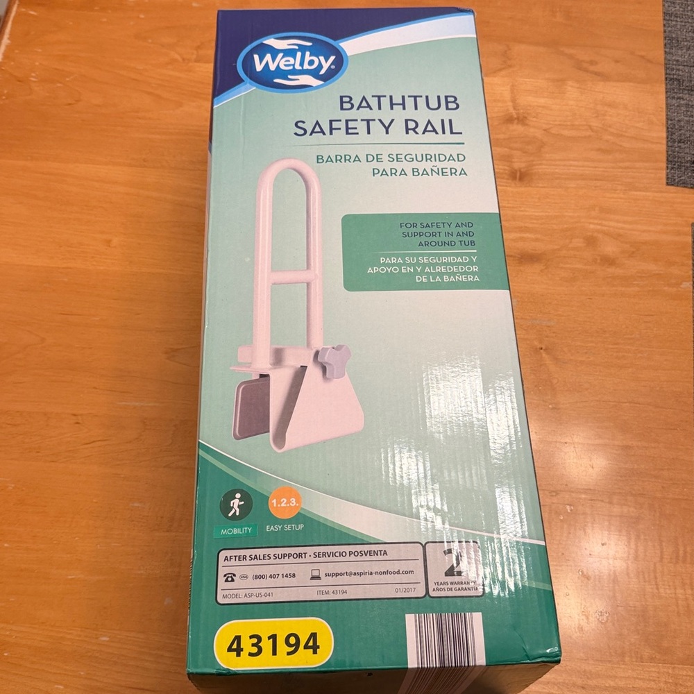Welby Bathtub Safety Rail - White